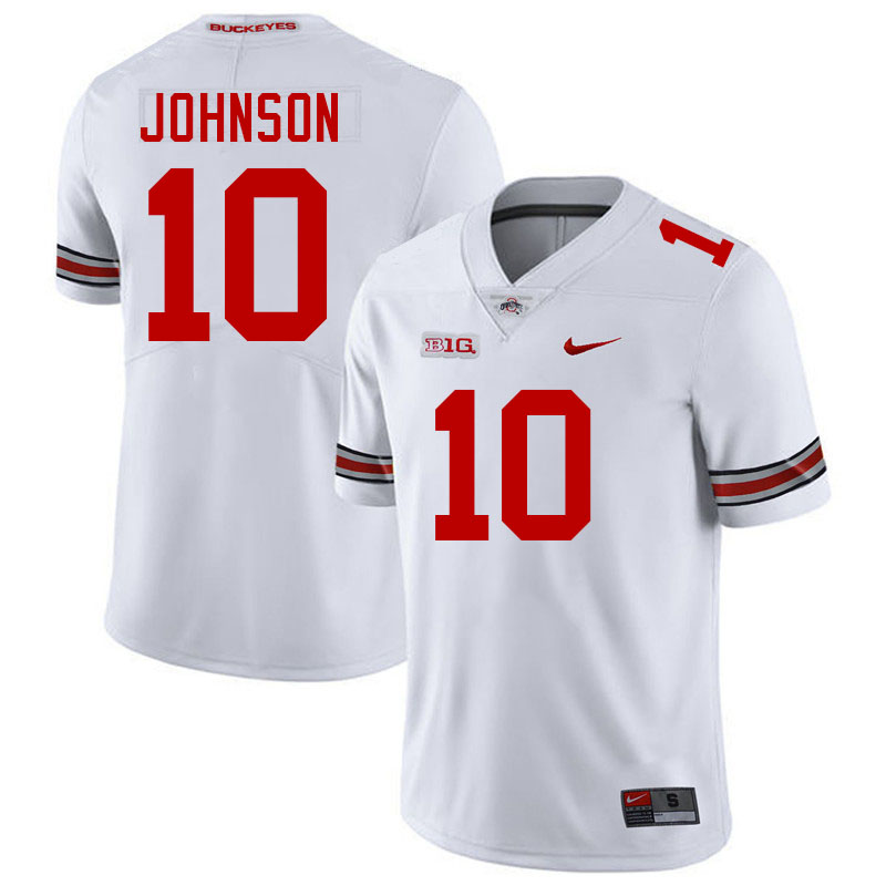 Xavier Johnson Ohio State Buckeyes Jersey College Football Uniforms-White